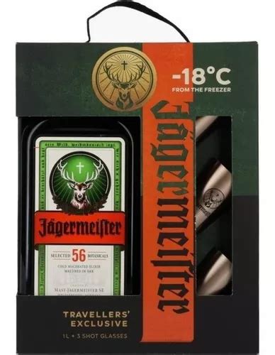 Licor Jägermeister 56 Selected 1 Litro 3 Shot Metalicos Mercadolibre