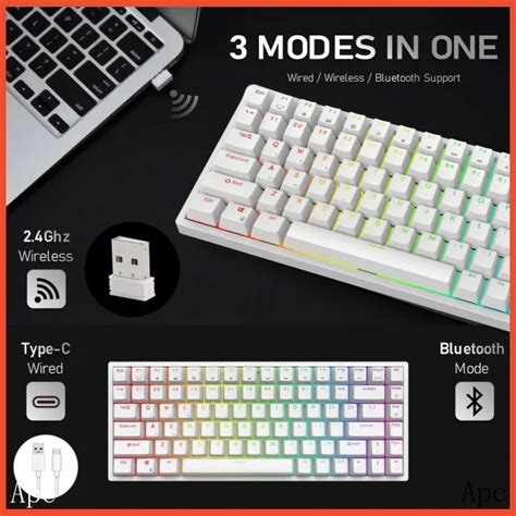 พรอมสง Royal Kludge Rk84 แปนพมพเครองกล Hot Swap Rgb Rk61 คยบอรด Hot Swappable