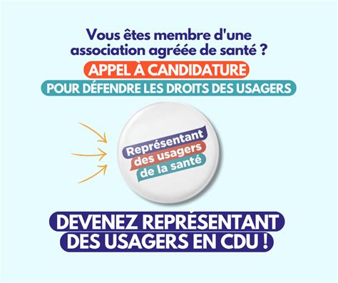 Représentants des usagers renouvellement des postes vacants dans les