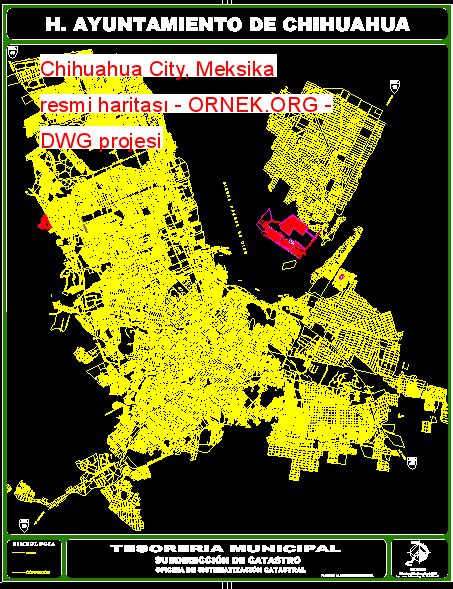 Chihuahua City Meksika Resmi Haritas Dwg Projesi Autocad Projeler