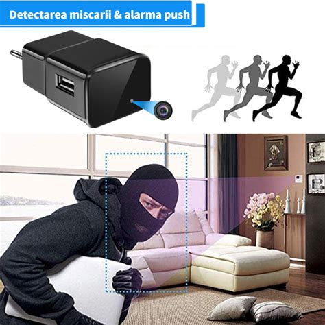 USB зарядно с шпионска камера, Full HD, Сензор за движение, WiFi ...