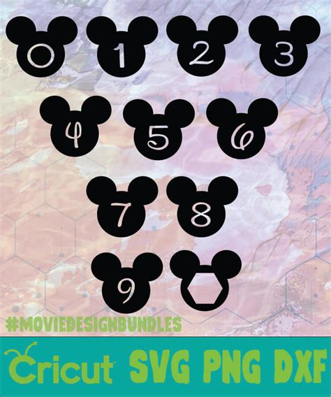 Mickey Mouse Numbers Svg