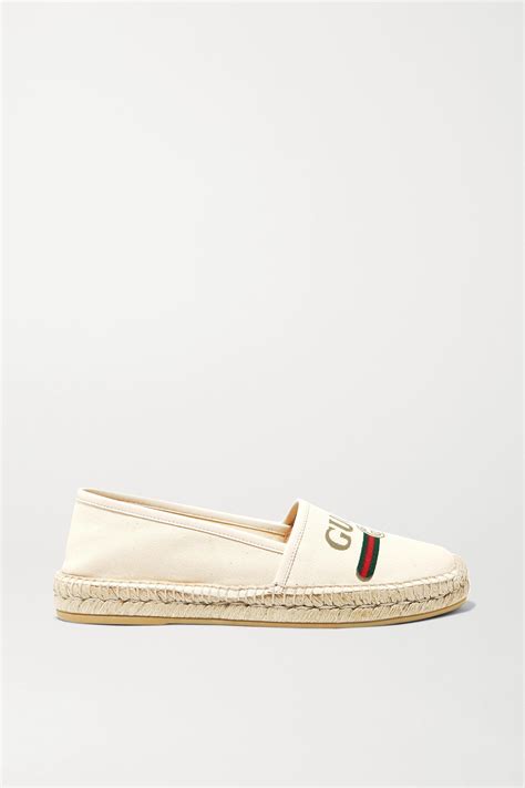 Gucci Logo Canvas Espadrille In White Lyst Canada