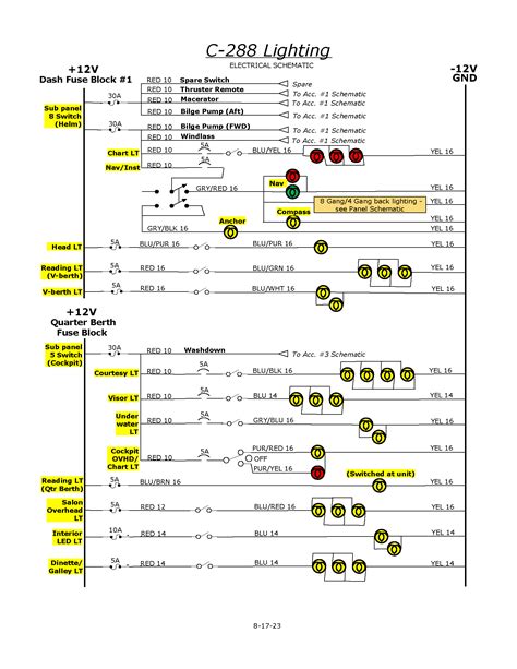 Wiring Schematic C 288 Lighting Cutwater Boats C 288 Owners Manual 1