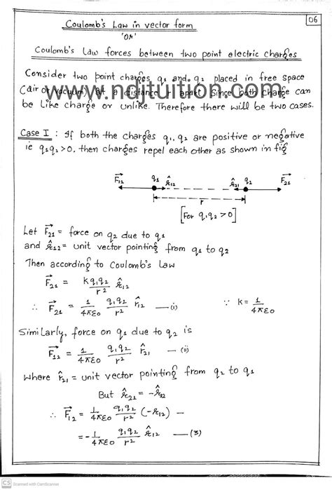 Electrostatics Handwritten Notes For Class 12 Physics Artofit