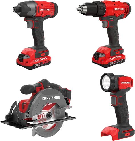 CRAFTSMAN V20 Cordless Drill Combo Kit 4 Tool CMCK401D2 ABUS