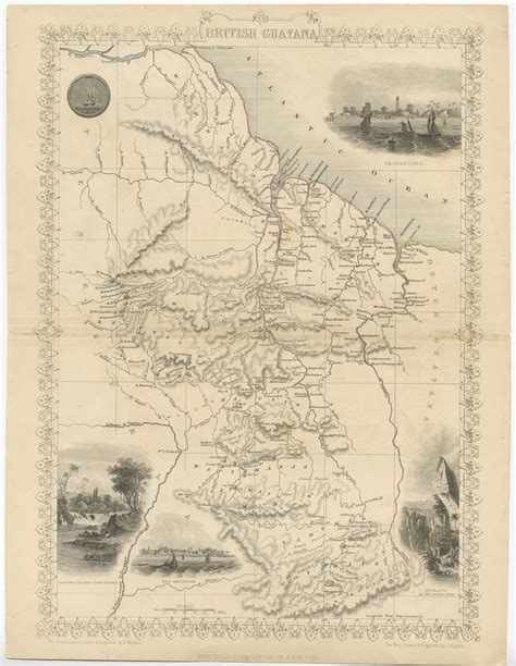 Antique Map Of British Guayana By Tallis