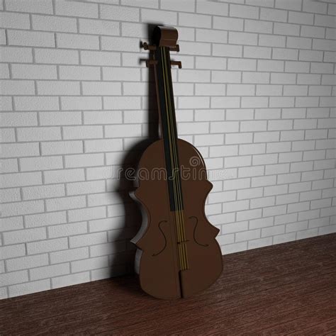 Violino Que Inclina se Sobre a Parede Ilustração Stock Ilustração de