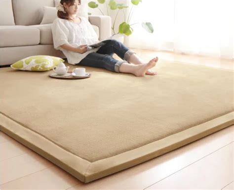 2017 Simple Japanese Tatami Mats Coral Fleece Velvet Bedroom Carpet