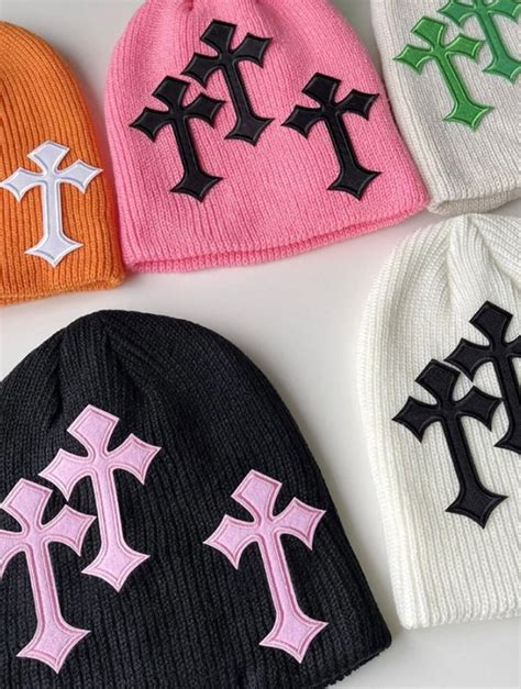 Y2k Cross Beanies Hat Y2k Beanie Streetwear Hat Y2k Beanie Etsy