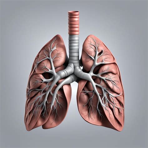 Ilustración 3D de la anatomía de los pulmones humanos Anatomía del