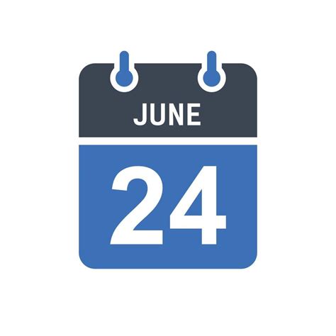 June 24 Calendar Date Icon 5260662 Vector Art at Vecteezy