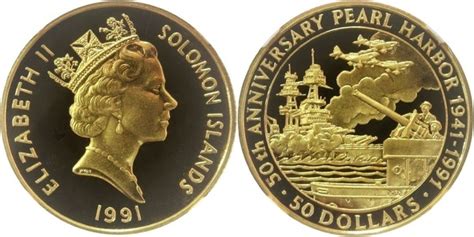 50 Dollars Elizabeth II Pearl Harbor Salomonen Numista