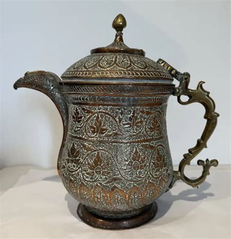 ANTIQUE COPPER Brass Sharjah Arabic Turkish Persian Dallah Coffee