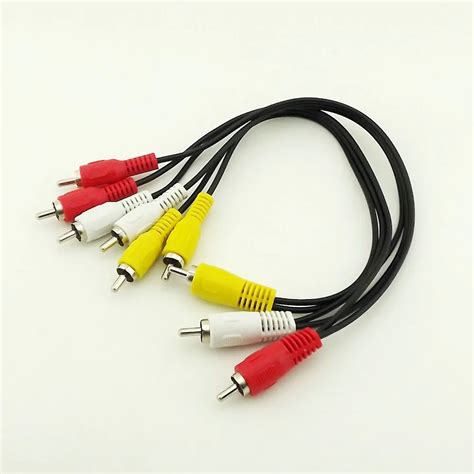 1pcs 3 RCA Male to 6 RCA Male Plug Splitter Composite Audio Video AV ...