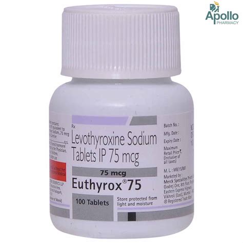 Euthyrox 75 Tablet 100 S Price Uses Side Effects Composition