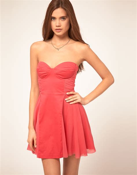 Lyst Asos Collection Asos Strapless Skater Dress With Sweetheart