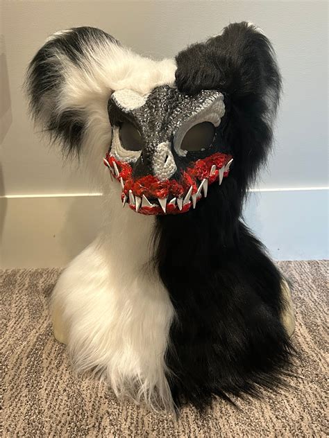 Bloody Cow Dino Mask Premade Etsy