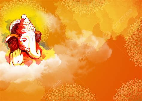 Lord Ganesha Religious Background For Ganesh Chaturthi Festival Of