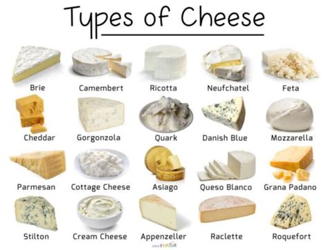 What is a list of soft cheeses?