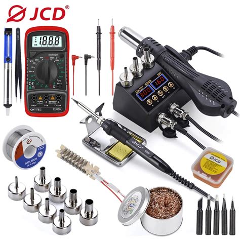 JCD SMD Rework Soldering Station In Hot Air Soldering Iron LCD