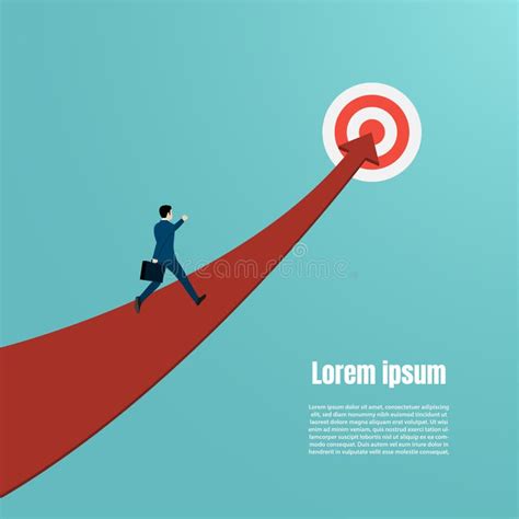 Business Success Concept, Businessman Running Towards the Goal Stock ... 
