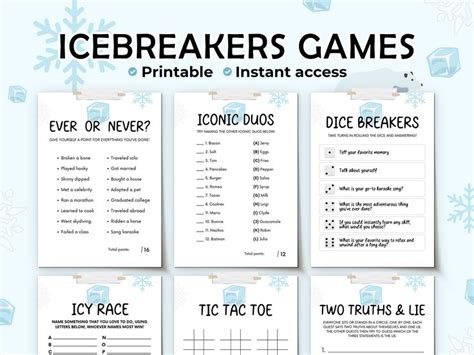 Icebreaker Games Bundle Ice Breaker Games Ice Breaker Questions Office