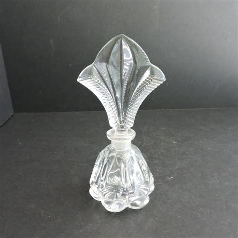 Crystal Clear Perfume Bottle With Stopper Etsy