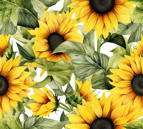 Premium Ai Image There Are Many Sunflowers That Are Painted In A