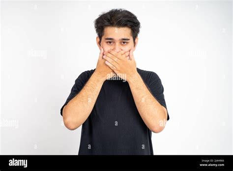 Man Cover His Nose And Feeling Disgusted By The Smell Stock Photo Alamy