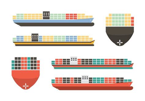 Colorful Container Ship Vectors 83914 Vector Art At Vecteezy