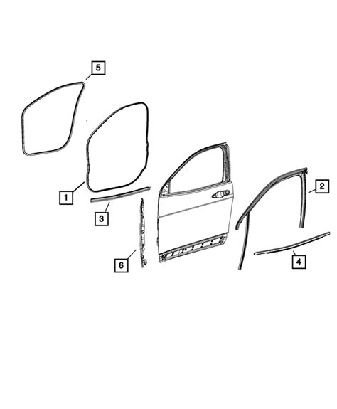 Mopar Front Door Opening Weatherstrip Left 68486165aa Auto Parts