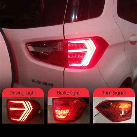 Farol led traseiro para carro ford ecosport 2013 2016 2 peças luz led