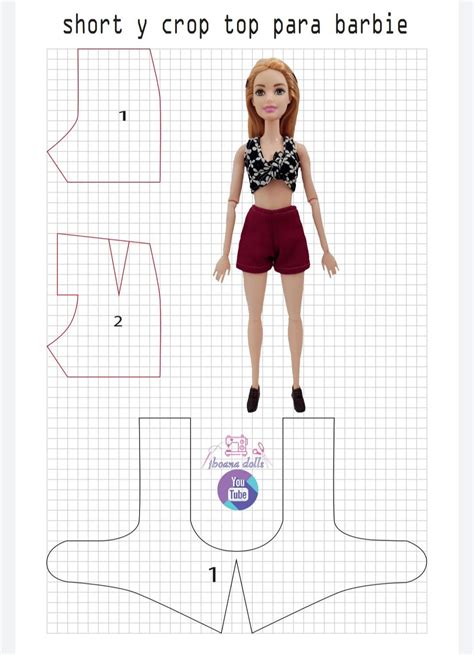 Short Y Crop Top Para Barbie Barbie Doll Clothing Patterns Doll