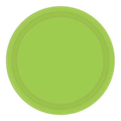 Amscan 17cm Paper Plate Round 20pk Kiwi