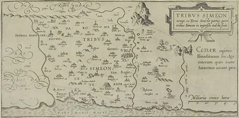 Antique map showing distribution of Simeon tribe in (Print #13609495