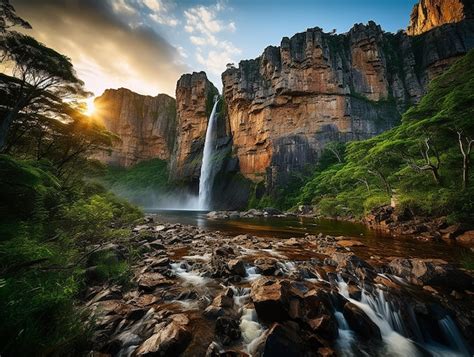 Premium AI Image | Angel Falls Landscape in the Amazon