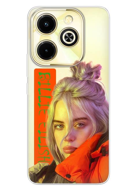 Infinix Hot 40i чохол силіконовий прозорий Billie Eilish у червоному