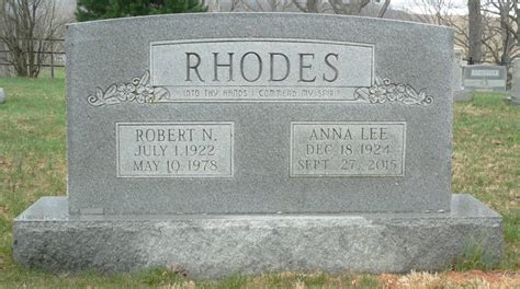 Anna Lee Showalter Rhodes M Morial Find A Grave