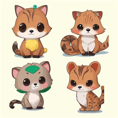 Conjunto De Ilustra Es Vetoriais De Animais Vetor Premium