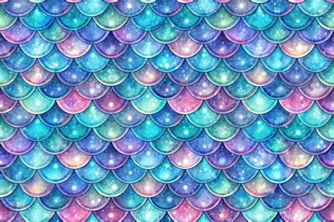 Premium Photo Fantasy Mermaid Scales Seamless Pattern