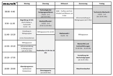 Orientierungs Und Einf Hrungswoche Fachschaft Maschinenbau Tu