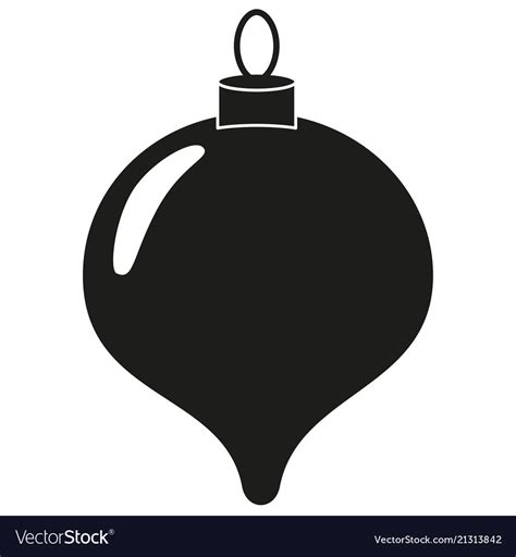 Black white christmas tree decoration silhouette Vector Image