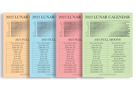 Printable 2023 Full Moon Schedule with Lunar Calendar - Blank Calendar Templates