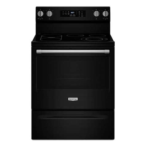 Maytag 30 In 5 Element Freestanding Electric Range In Black With No Preheat Air Fry Mfes6030rb