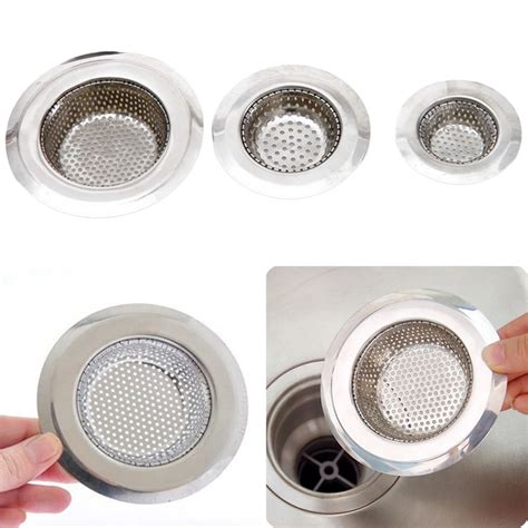 3Sizes Kitchen Bathroom Sink Strainer Drain Hole Filter Trap Metal Sink