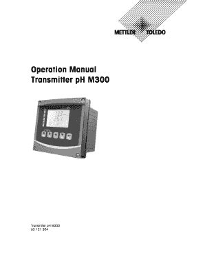 Fillable Online Operation Manual Transmitter Ph M Mettler Toledo