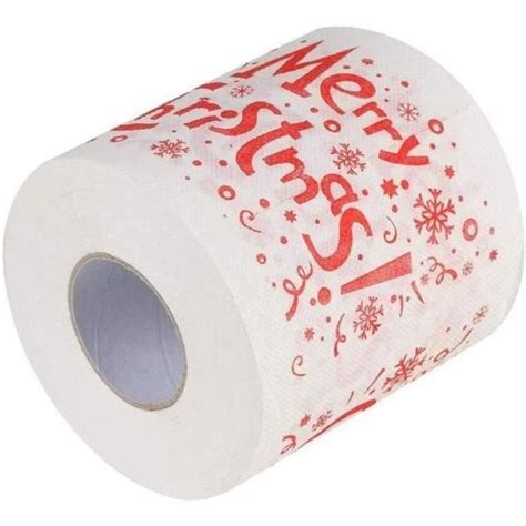 1 Rouleau Salle De Bain Papier Toilette Doux Père Noël Arbre Joyeux