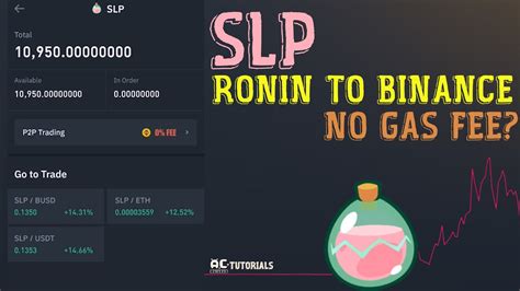 How To Send Slp From Ronin To Binance No Gas Fee Fast Guide Axie