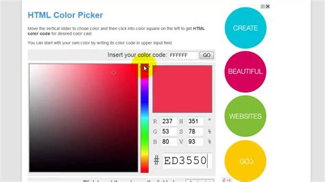 Choosing Colors Using An Html Color Picker Web Designer Sarasota Youtube